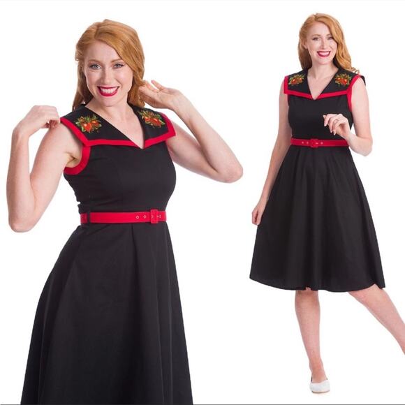 NWT ModCloth Royal Monk Retro 50s Pin Up Girl Strawberry Dress S / 10 - Picture 11 of 12